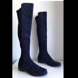 Stuart Weitzman 5050 boot in NAVY SUEDE